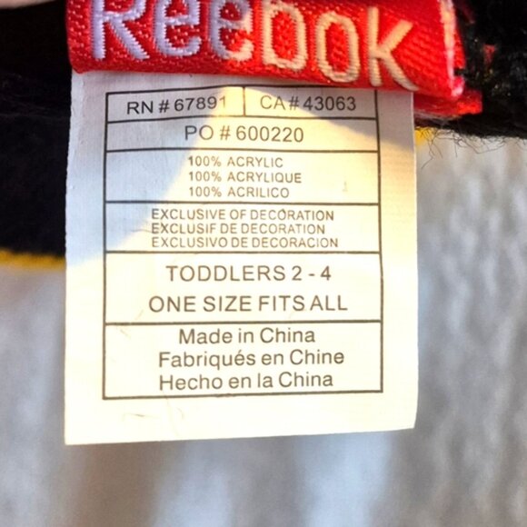 Reebok Boston Bruins boys size 2-4 child knit beanie with pom pom, EUC - Picture 4 of 5